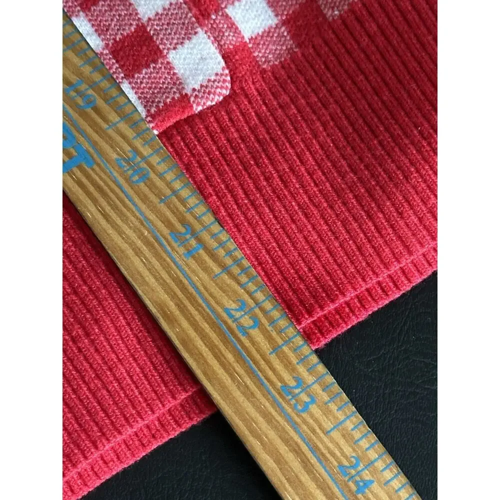 Ellandemm Red Gingham Cottage Core Button Up Cardigan XL